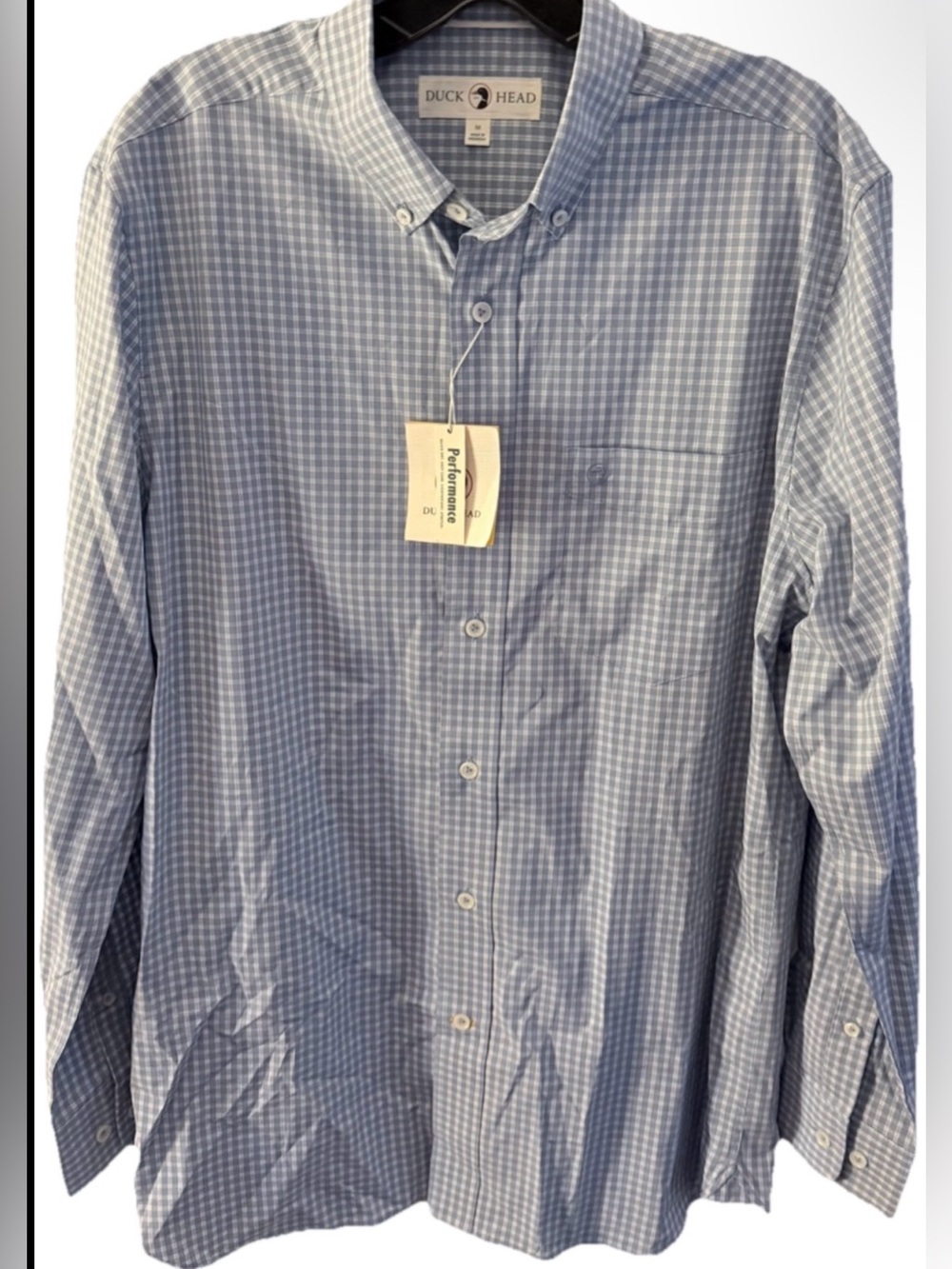 MEN'S DUCK HEAD BUTTON DOWN Medium Blue WHITE GINGHAM